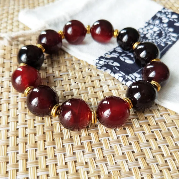 Natural Red Agate Chalcedony Bracelet