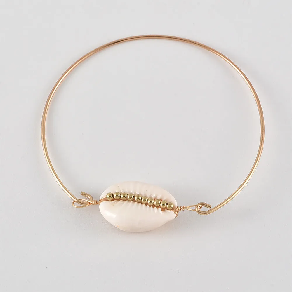Natural shell arrow geometric bracelet