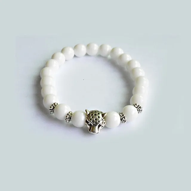 Natural Stone Bracelets GoldPlated Black Panther