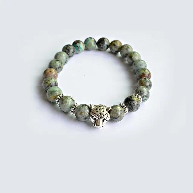 Natural Stone Bracelets GoldPlated Black Panther