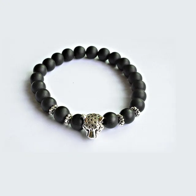 Natural Stone Bracelets GoldPlated Black Panther