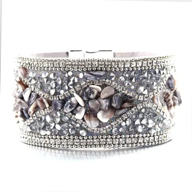 Natural Stone Crystal Braided Bracelet