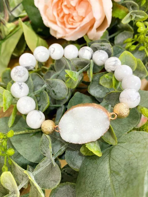 Natural Stone Druzy Bracelet