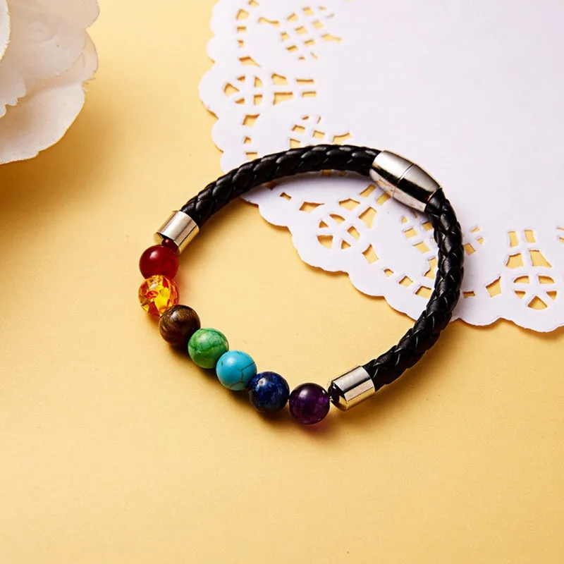Natural stone magnetic buckle bead bracelet