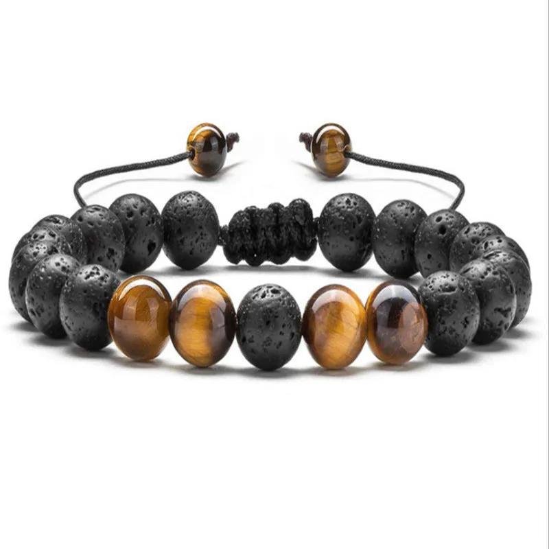 Natural Tiger Eye Stone Essential Oil Bracelet Women's Adjustable