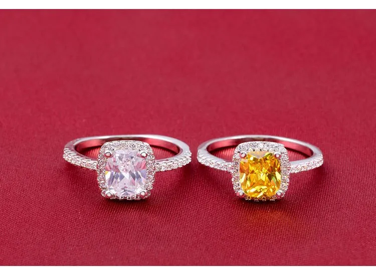 NEW ARRIVAL Original Design White Yellow Pink Colour AAA  Quality CZ Diamonds Engagement Rings