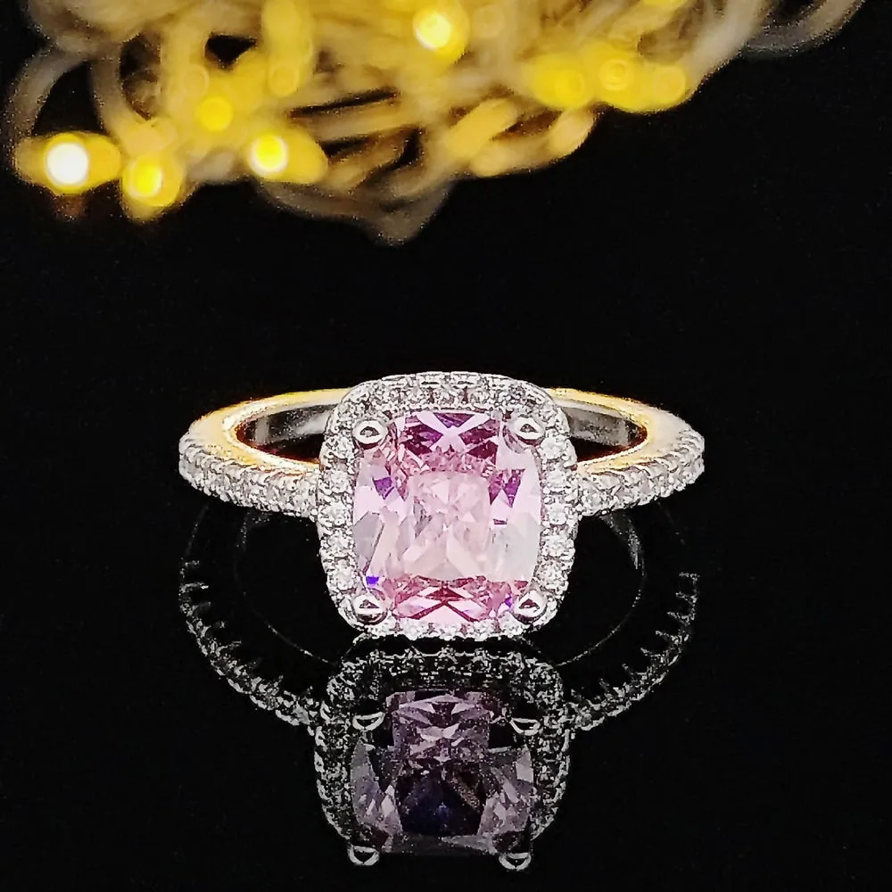 NEW ARRIVAL Original Design White Yellow Pink Colour AAA  Quality CZ Diamonds Engagement Rings