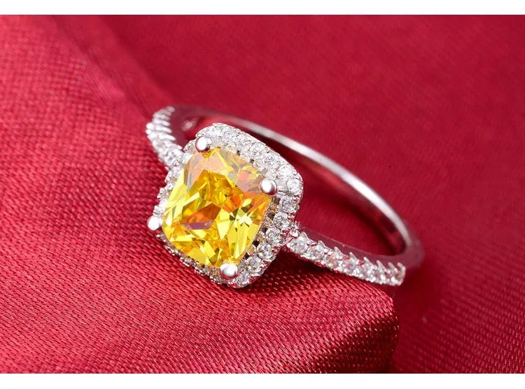 NEW ARRIVAL Original Design White Yellow Pink Colour AAA  Quality CZ Diamonds Engagement Rings