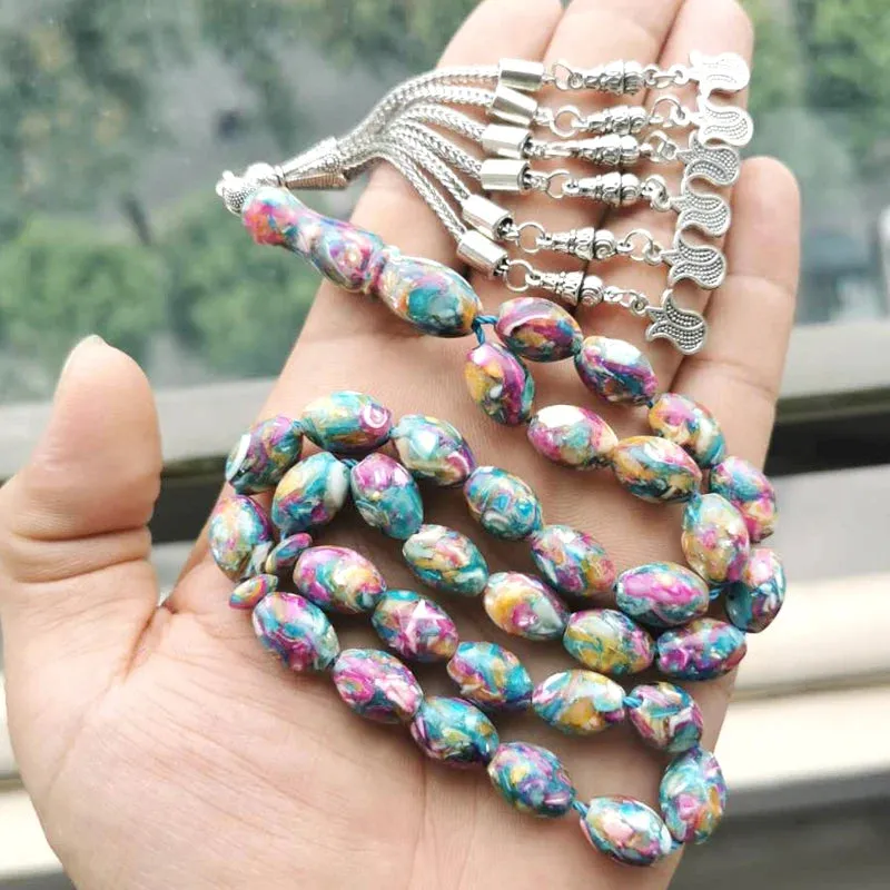New arrived Tasbih Natural Color mixing Natural seeshell special gift Muslim 33 prayer beads