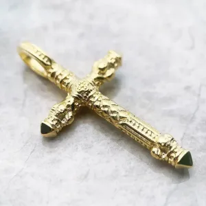 New Brand New Golden Skull Cross Fine Jewellery 925 Sterling Silver Vintage Style Pendant For Women and Men