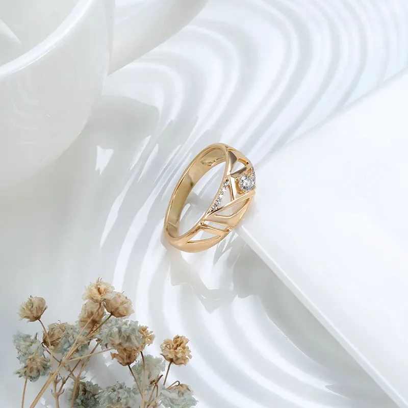 New Fashion Eternal Vintage 14K Rolled Rose Gold Ring with AAA  Cubic Zirconia Diamonds - Fine Party Jewelry