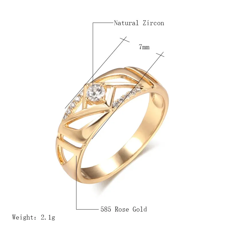 New Fashion Eternal Vintage 14K Rolled Rose Gold Ring with AAA  Cubic Zirconia Diamonds - Fine Party Jewelry