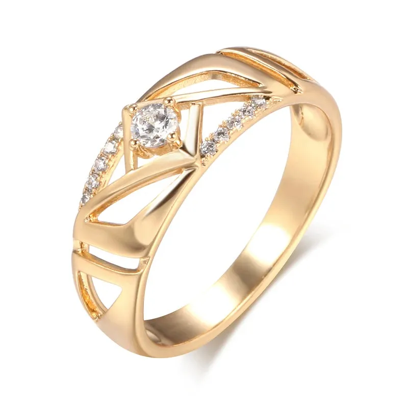New Fashion Eternal Vintage 14K Rolled Rose Gold Ring with AAA  Cubic Zirconia Diamonds - Fine Party Jewelry