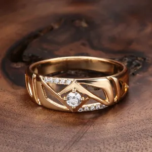 New Fashion Eternal Vintage 14K Rolled Rose Gold Ring with AAA  Cubic Zirconia Diamonds - Fine Party Jewelry