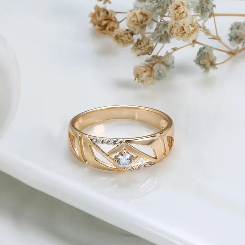 New Fashion Eternal Vintage 14K Rolled Rose Gold Ring with AAA  Cubic Zirconia Diamonds - Fine Party Jewelry
