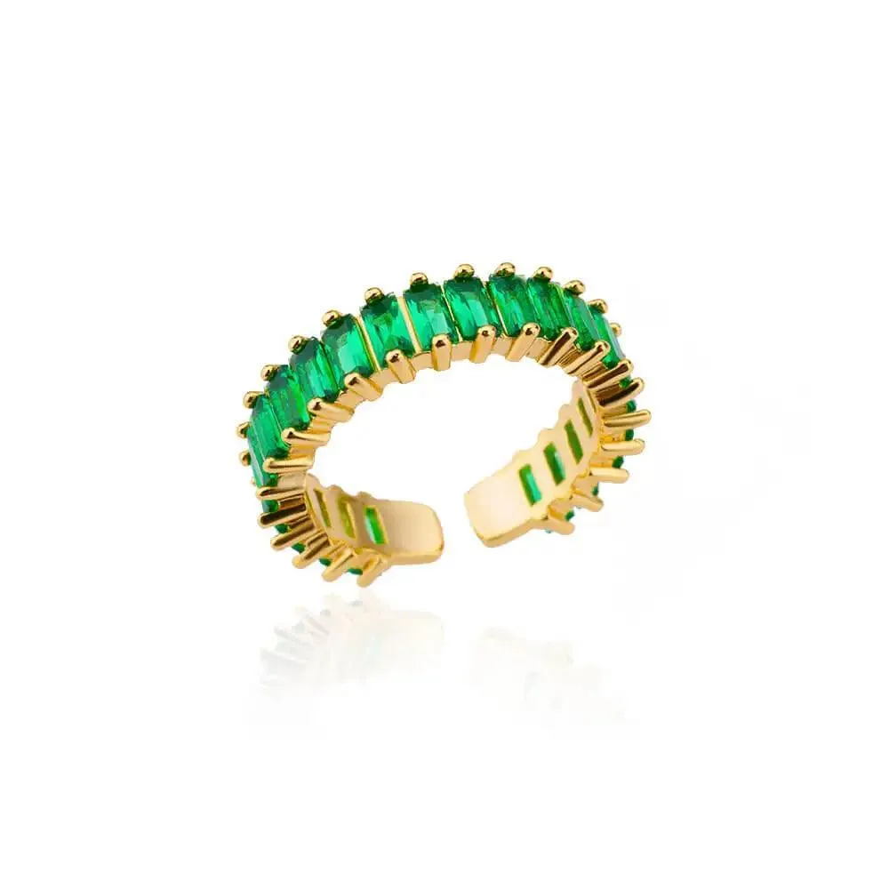 New Fashion Trand Square Quality Zircon Adjustable Stainless Steel Rings For Girls, Women Aesthetic Jewellery