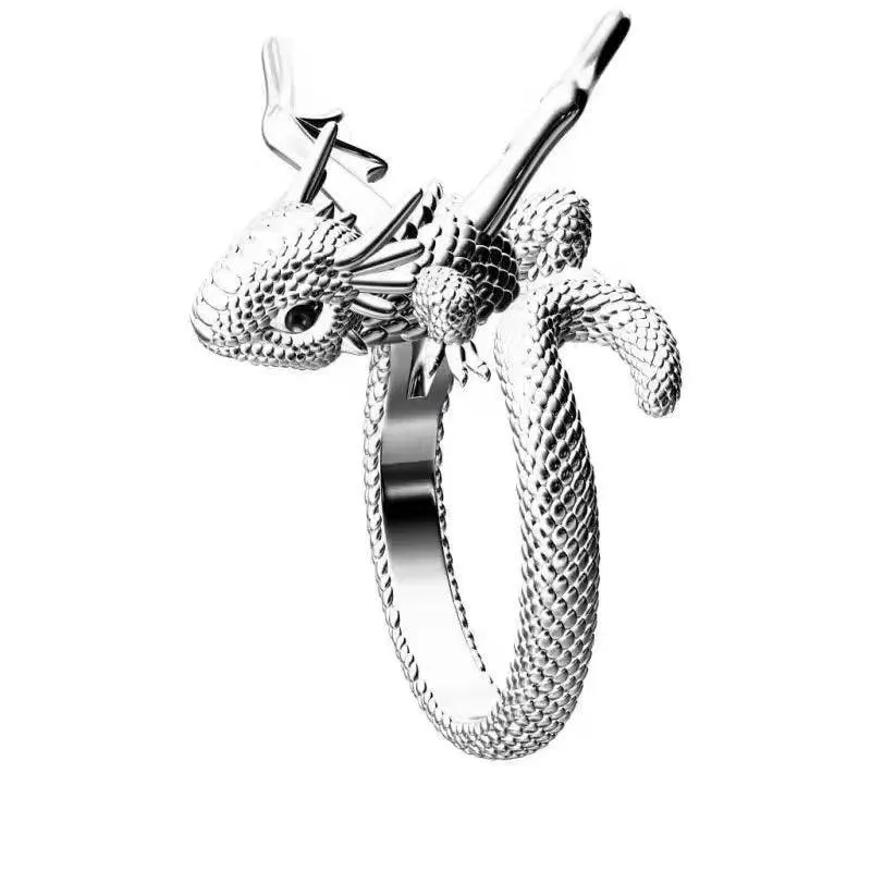 New Funny Black Dragon Adjustable Rings For Women and Girls -  Young Girl Luxury Designer Jewellery Trendy Rings