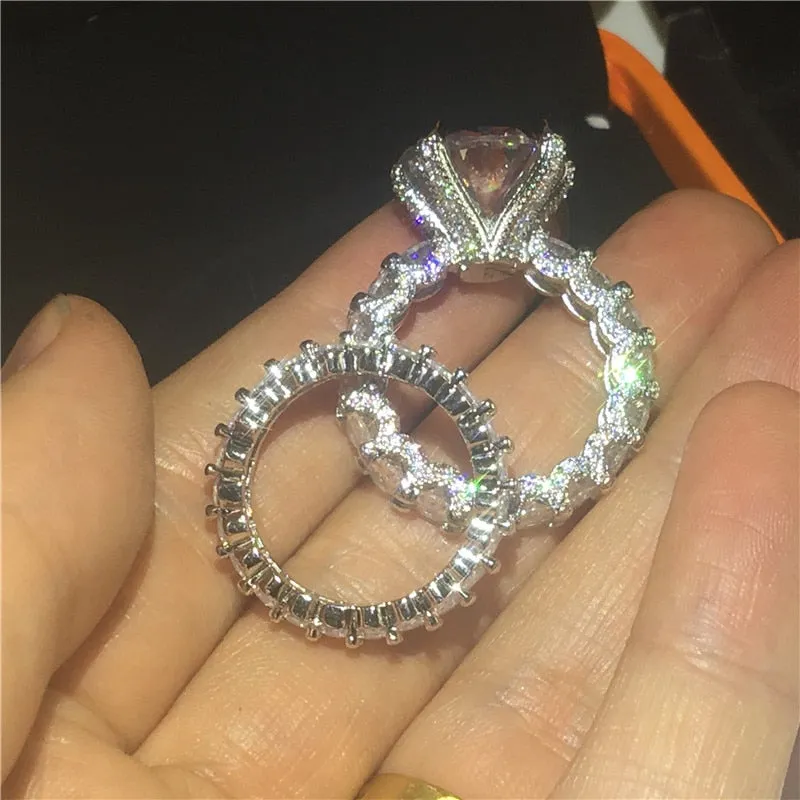 NEW Handmade Oval cut 8ct AAAA Quality Cubic Zirconia Diamonds Luxury Ring Set