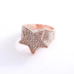 New Hip Hop Five Star Zircon Pentagram Ring