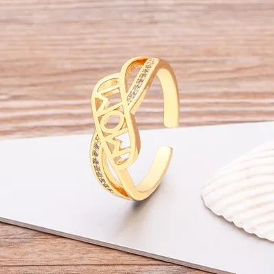 New Trendy Jewelry Open Heart Rings For Women