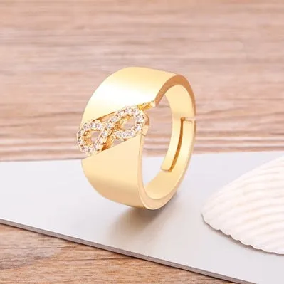 New Trendy Jewelry Open Heart Rings For Women