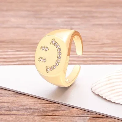 New Trendy Jewelry Open Heart Rings For Women