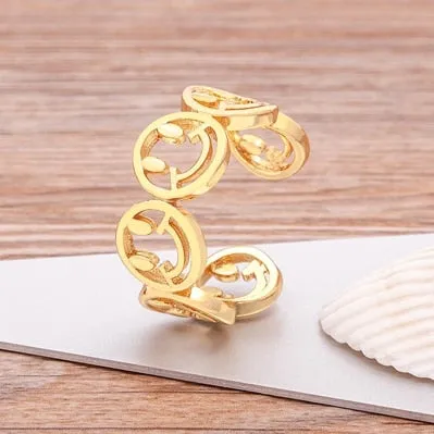 New Trendy Jewelry Open Heart Rings For Women