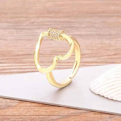 New Trendy Jewelry Open Heart Rings For Women