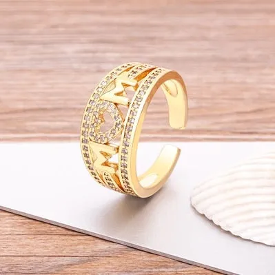 New Trendy Jewelry Open Heart Rings For Women