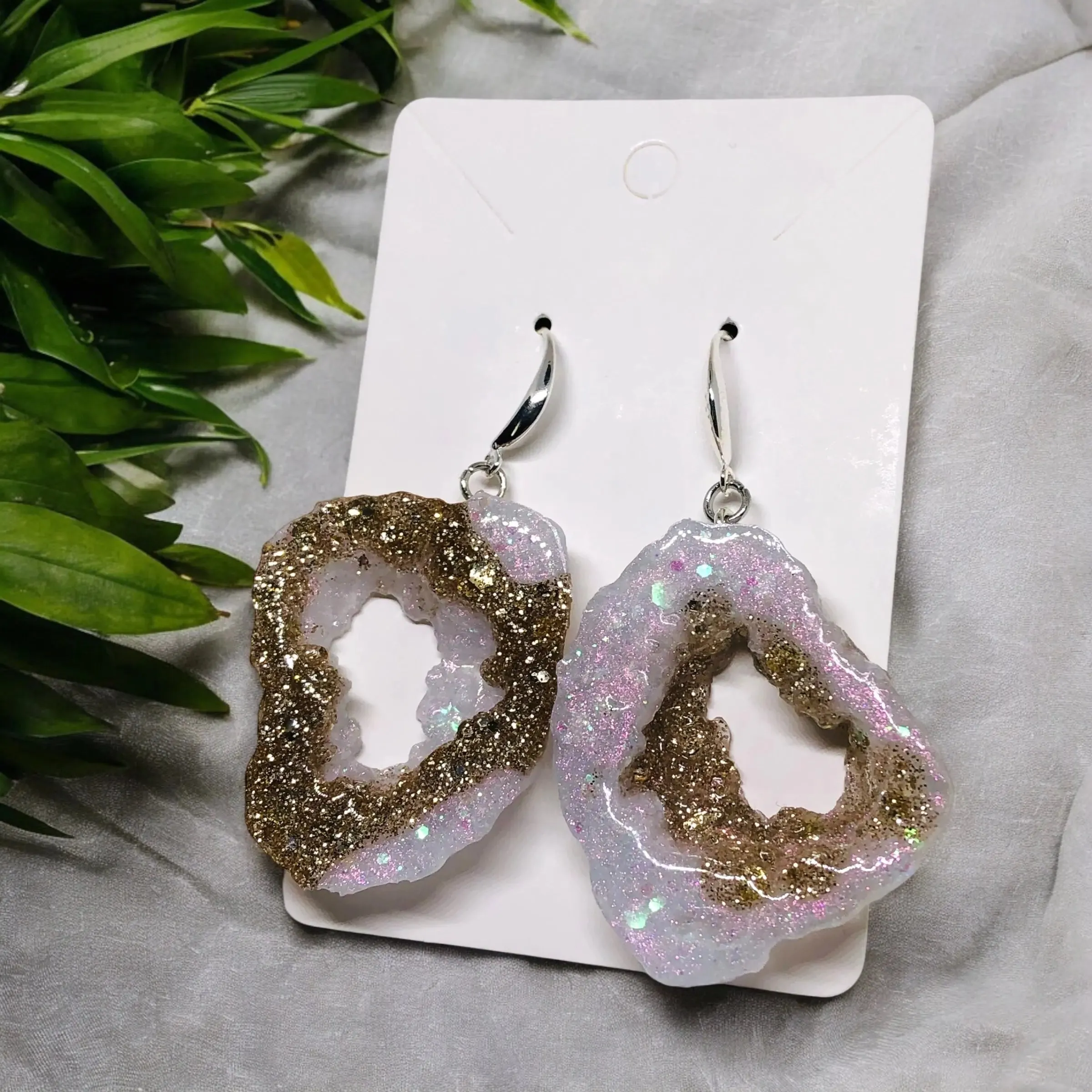 Opal Geode Earrings