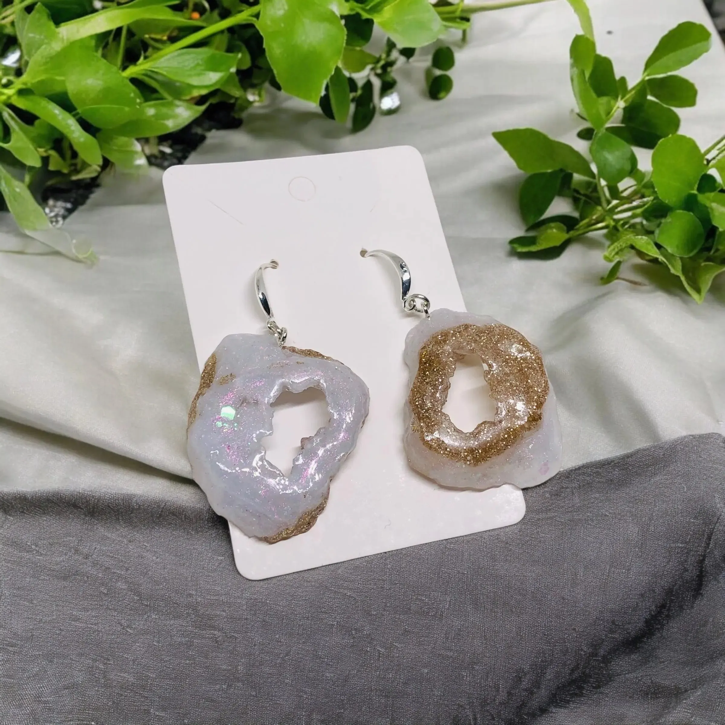 Opal Geode Earrings