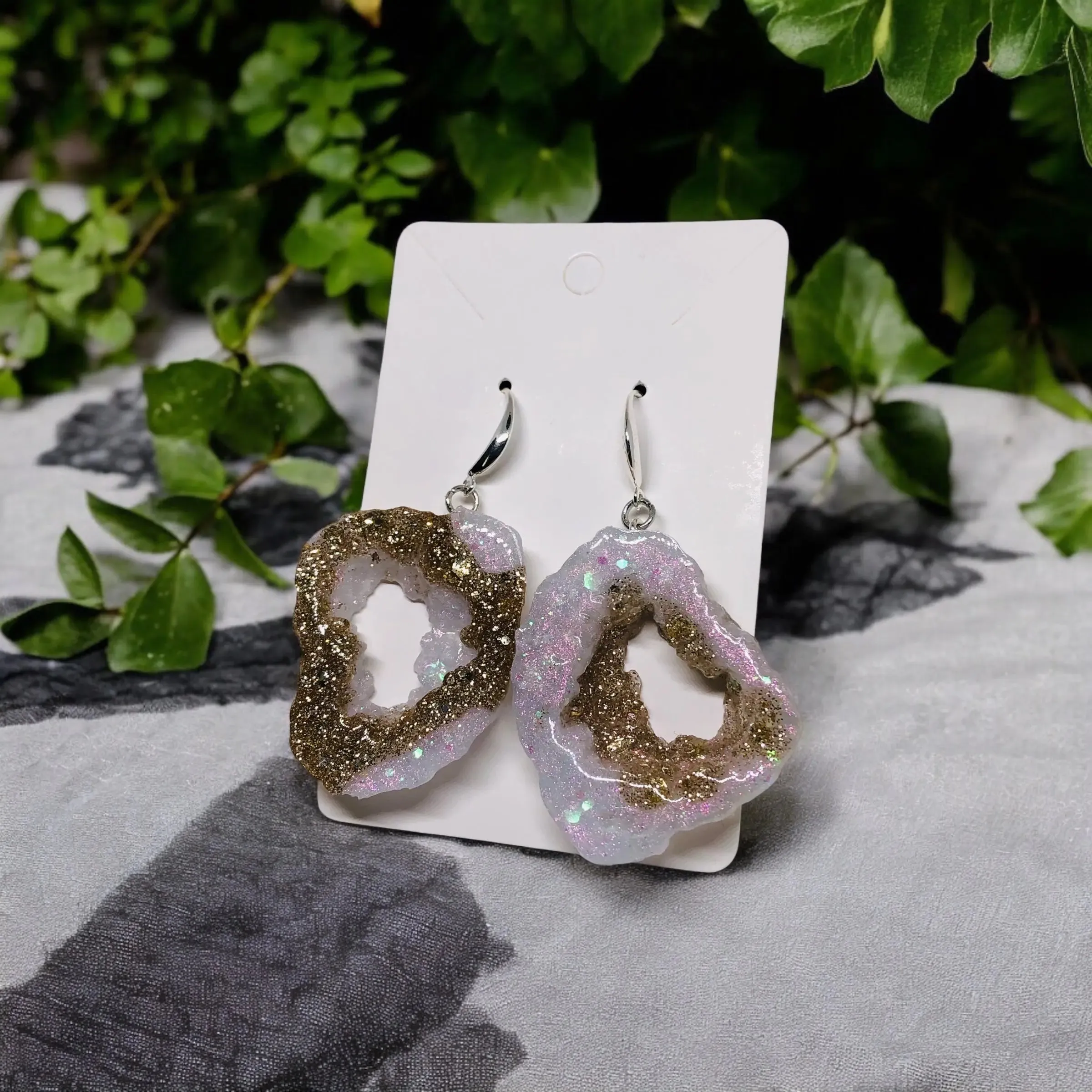 Opal Geode Earrings