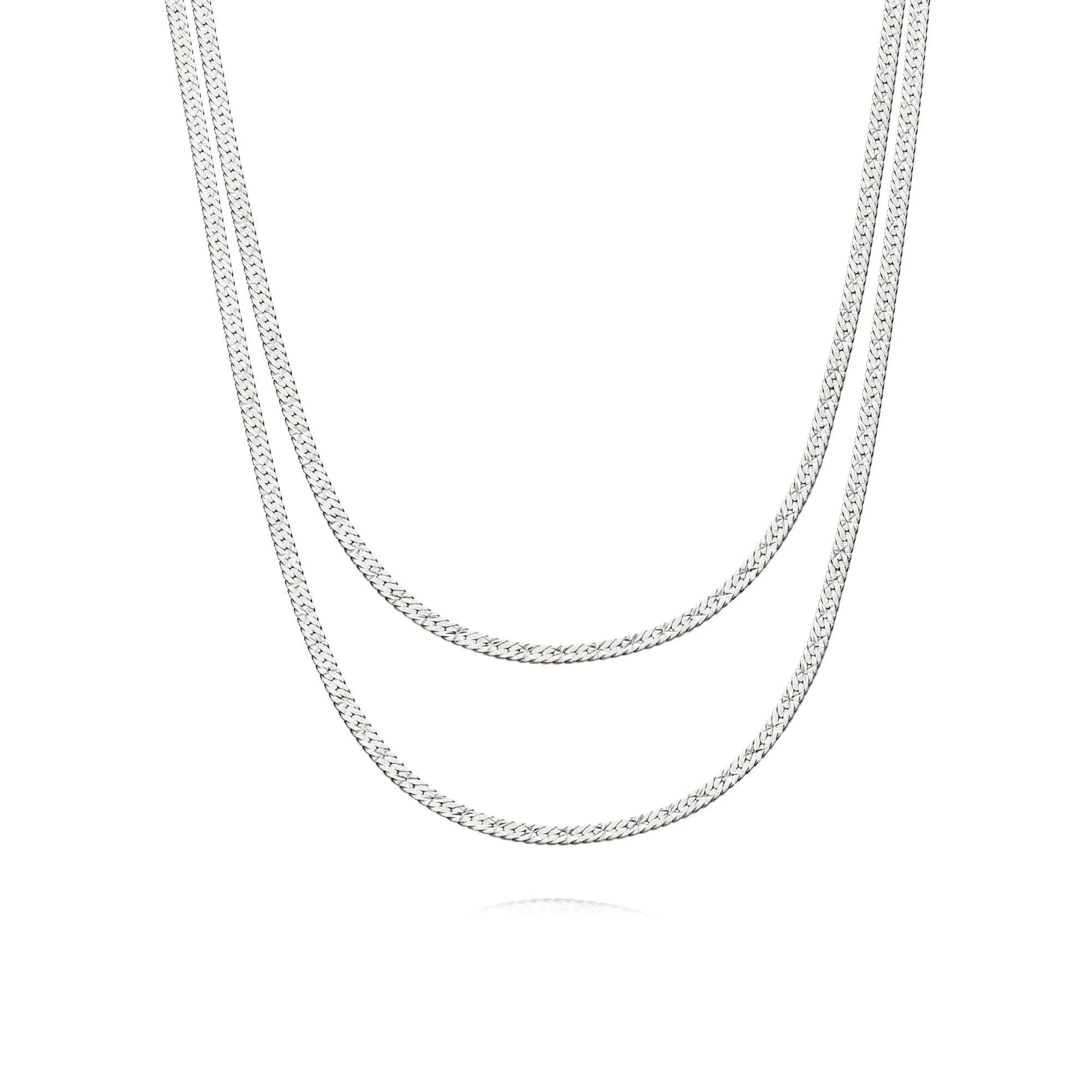 Original Snake Chain Necklace Layering Set Sterling Silver
