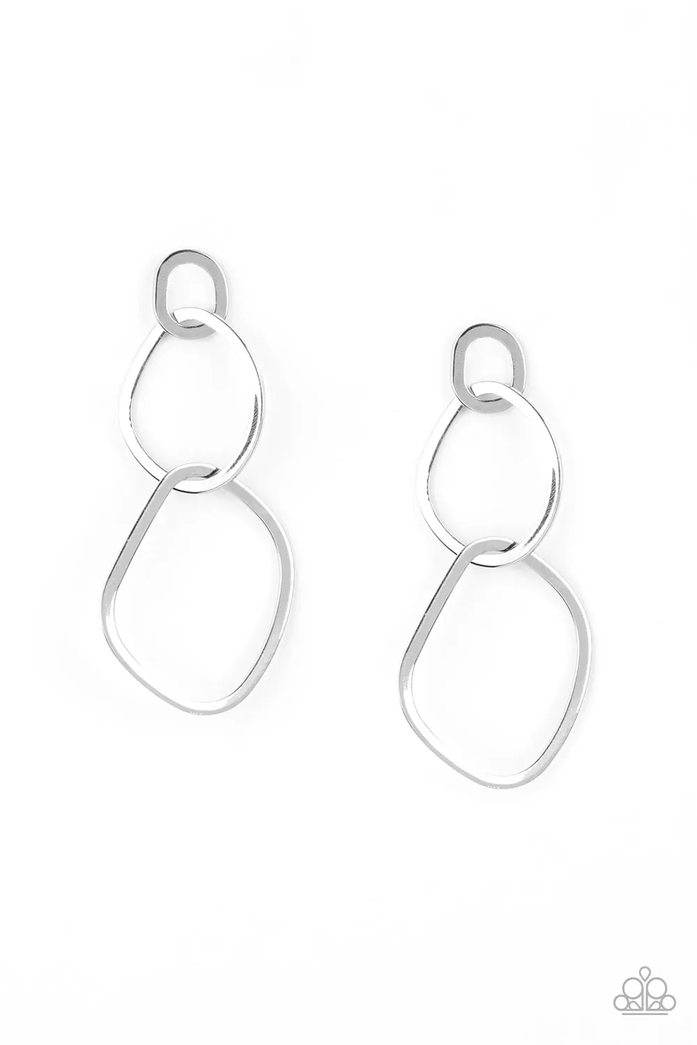 Paparazzi Accessories  - Twisted Trio #L50 - Silver Earring