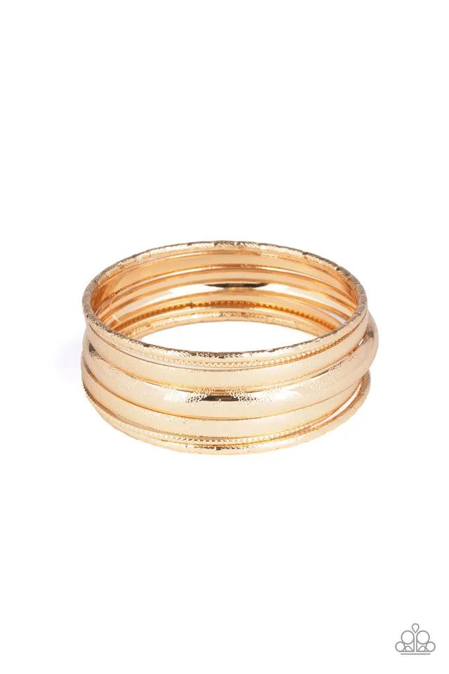 Paparazzi Bracelet ~ Basic Bauble - Gold