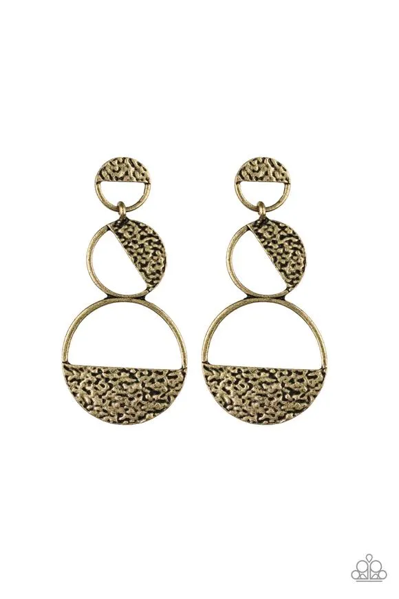 Paparazzi Triple Trifecta Earrings Brass