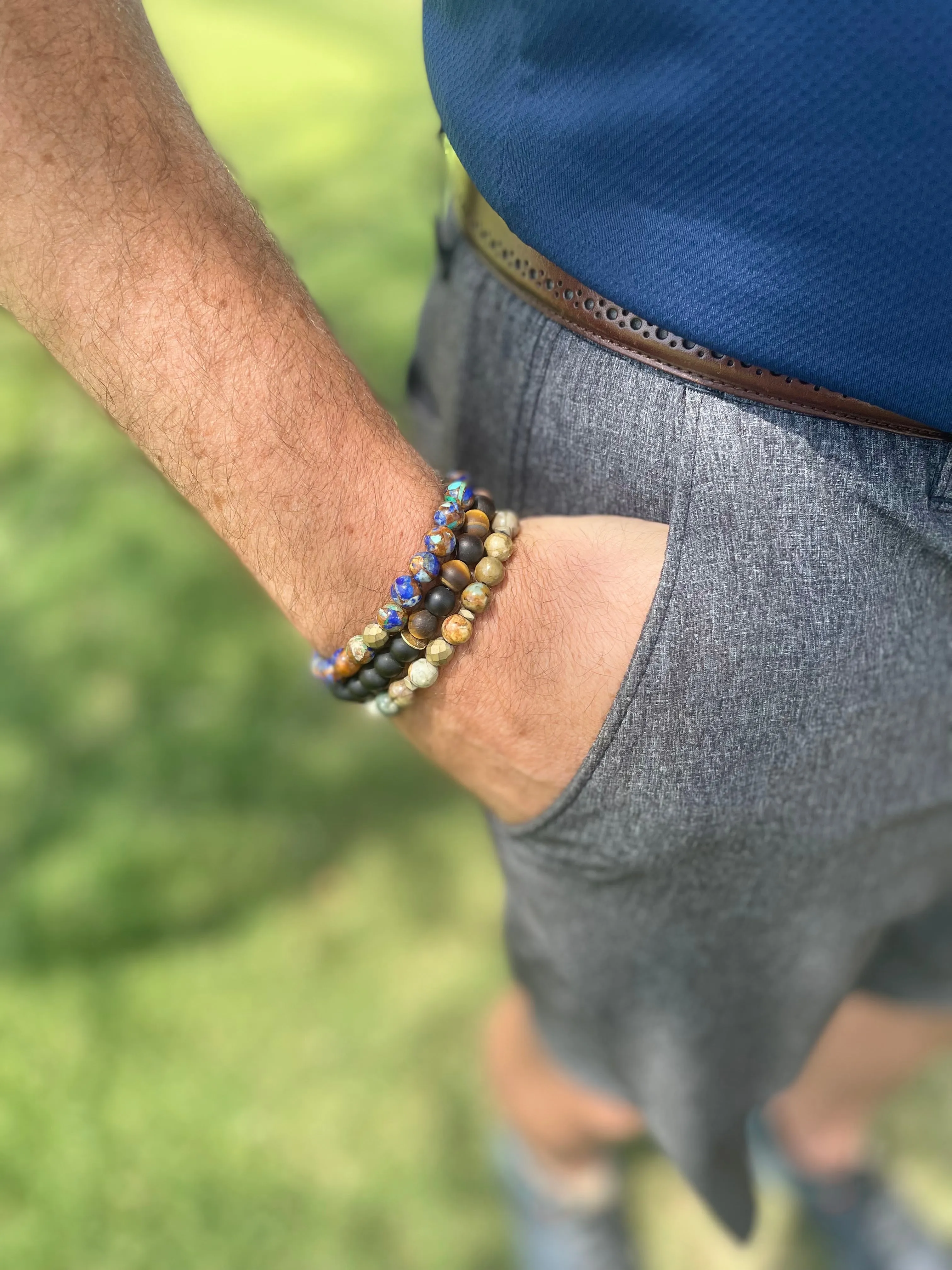 Paradis Men's Beaded Stone Bracelet