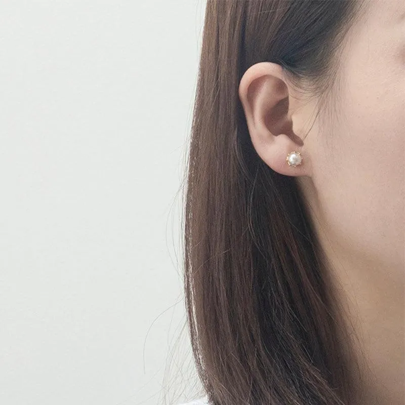 Pearl plug stud earrings Elegant - 1 Pc