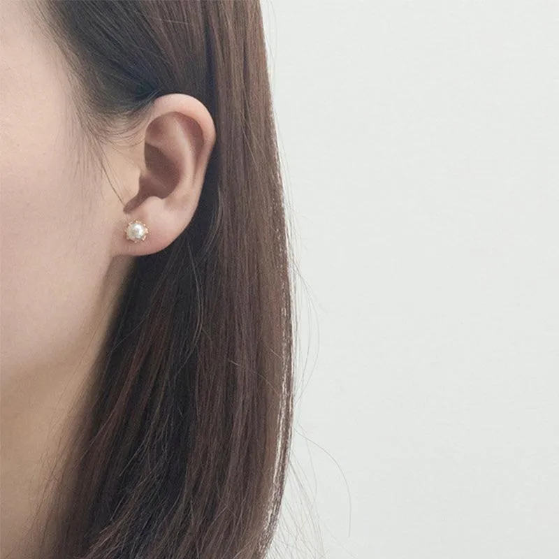 Pearl plug stud earrings Elegant - 1 Pc