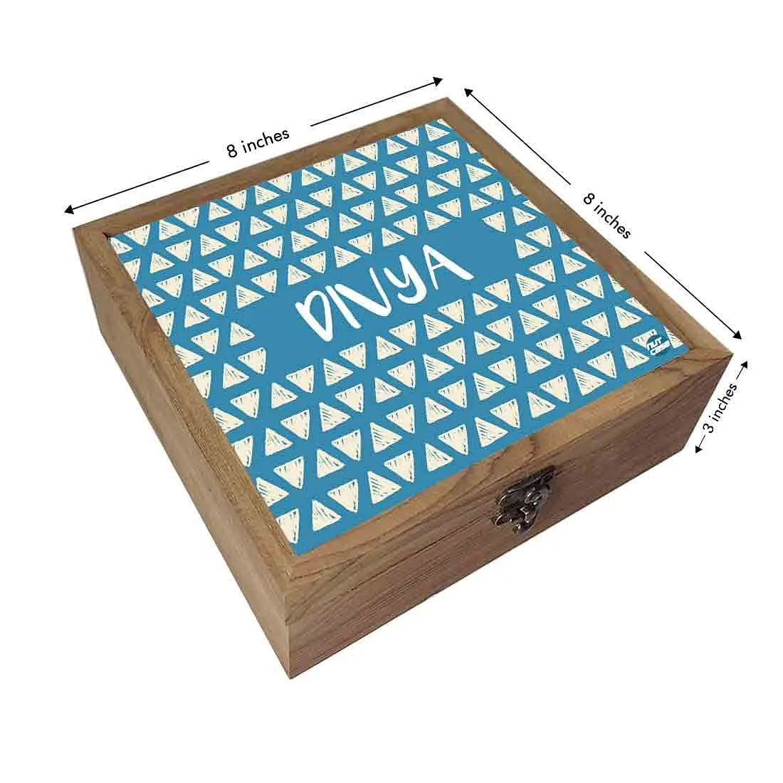 Personalised Wooden Jewellery Makeup Organizer - White Triangle