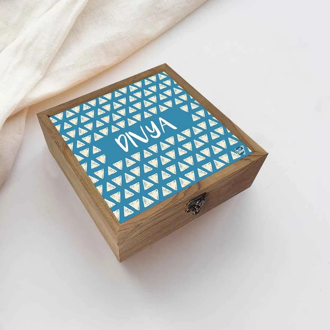 Personalised Wooden Jewellery Makeup Organizer - White Triangle