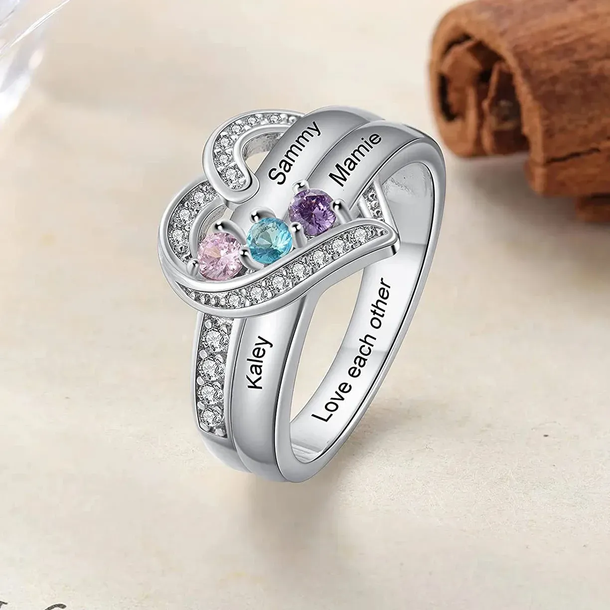 Personalization Name Birthstone Rings