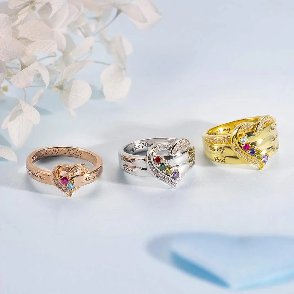 Personalization Name Birthstone Rings