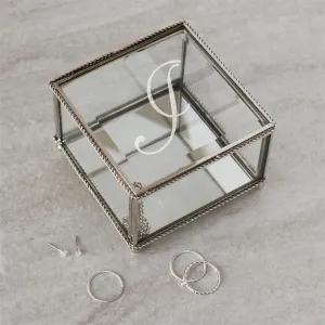 Personalized Expressions Square Hinged Glass Jewelry Box