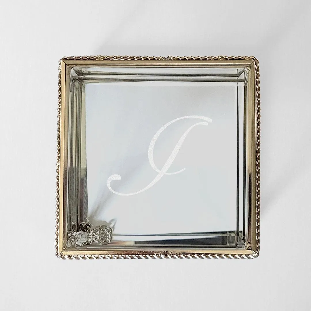 Personalized Expressions Square Hinged Glass Jewelry Box