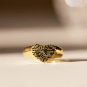 Personalized Heart Signet Ring