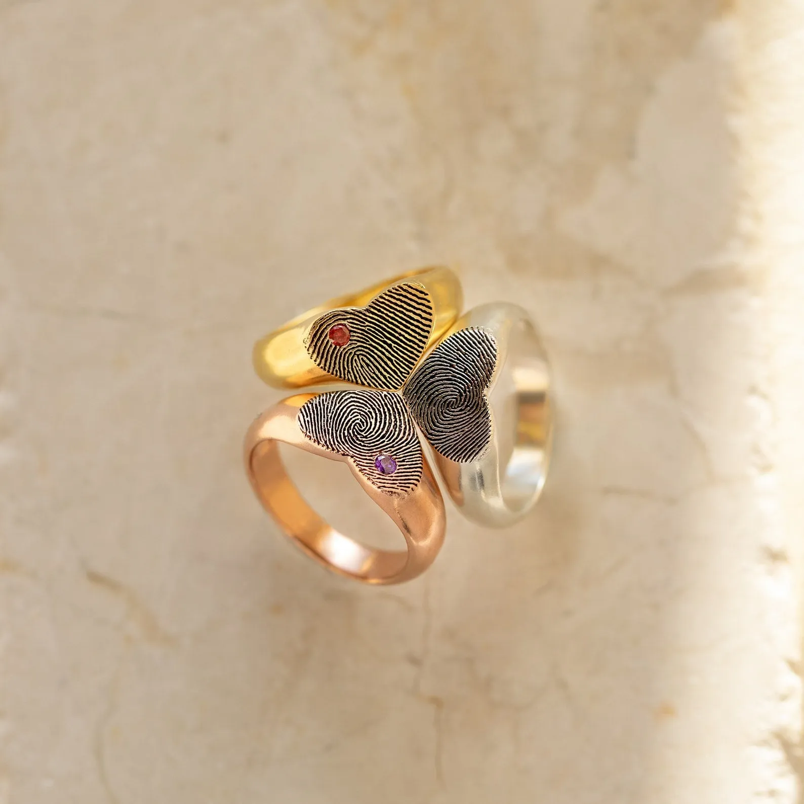 Personalized Heart Signet Ring