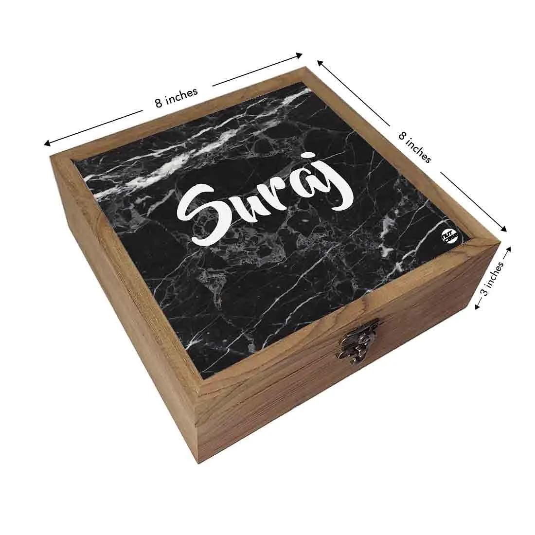 Personalized Jewellery Storage Box - Black Marble