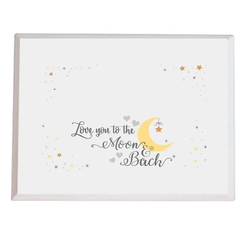 Personalized Love You to the Moon and Back Lift Top Jewelry Box