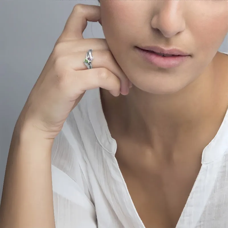 Personalized Ring Birthstone Rings For Women Custom Engraved Name Ring Wedding Family Mother Days Jewelry